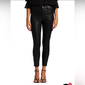 7 For All Mankind Sleek Black Skinny Cargo Pants with Ankle Zipper -26